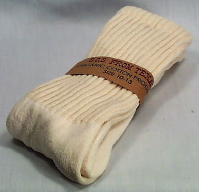 Crew Socks, Organic, Natural 10-13