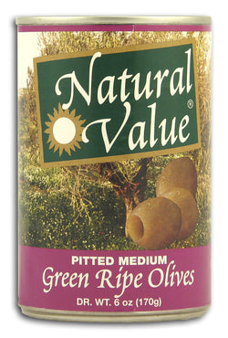 Green Olives, Pitted, Natural