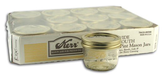 Wide Canning Jars, 1/2 pint size