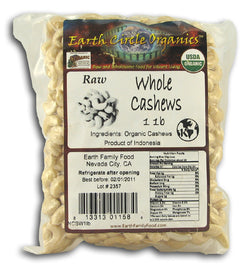 Cashews, Whole, Truly Raw, Organic