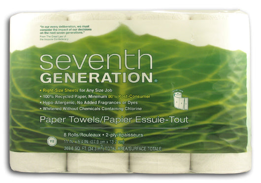 Paper Towels, White, 2-ply (8 roll/p