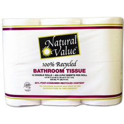 Bath Tissue 400 ct Dbl Roll-Recycled