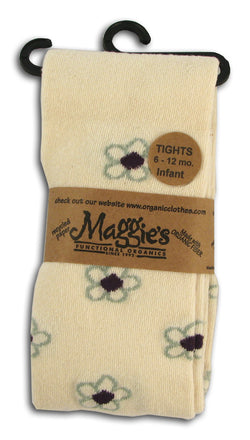 Flower Pattern Tights, 6-12 months