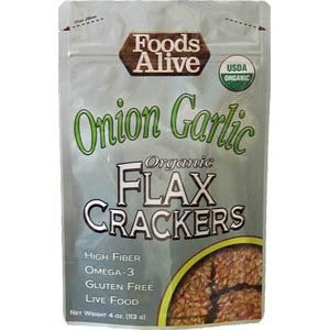 Onion Garlic, Flax Crackers Organic